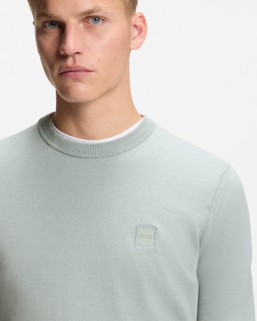Boss Gray Kanovano Crew Neck Jumper for men