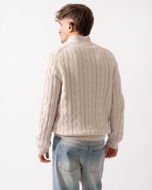 Paul Smith Natural Ps Zip Neck Sweater for men
