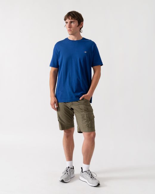 Gant Blue Regular Fit Short Sleeve Shield Logo T-Shirt for men