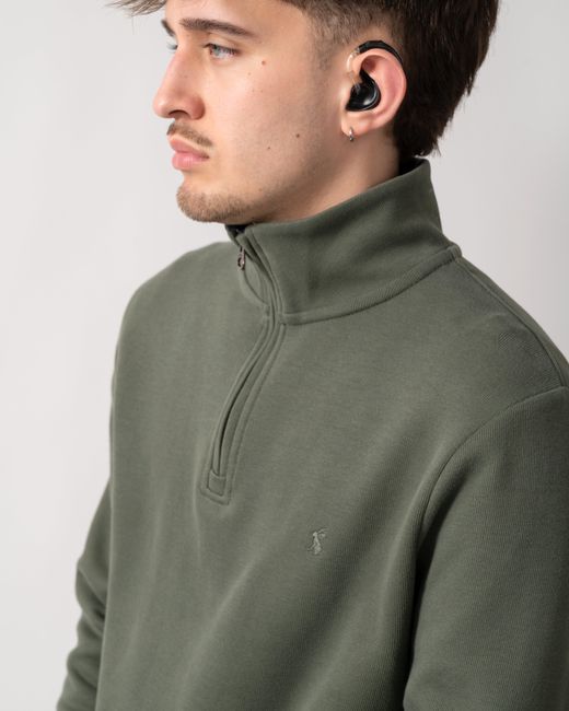 Joules Green Alistair 1/4 Zip Sweatshirt for men