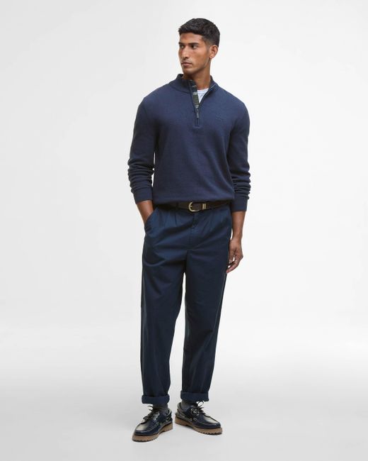 Barbour Blue Avoch Half Zip Jumper for men