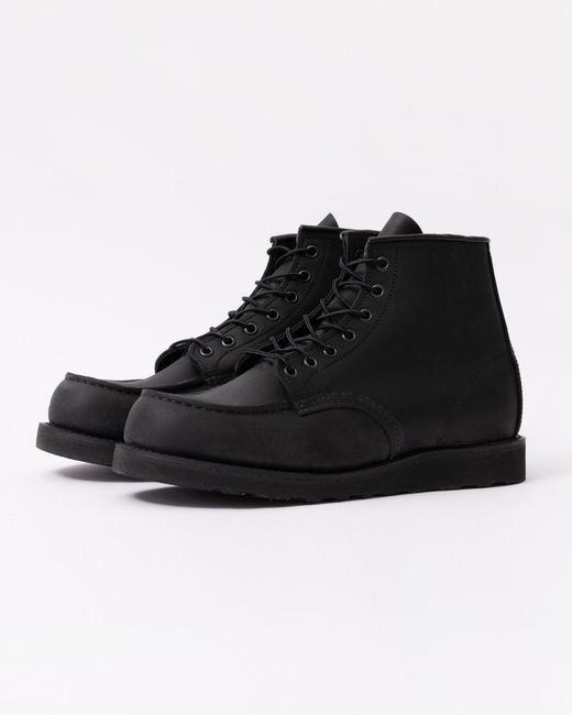 Red Wing Black 6 Inch Moc Toe Boot for men