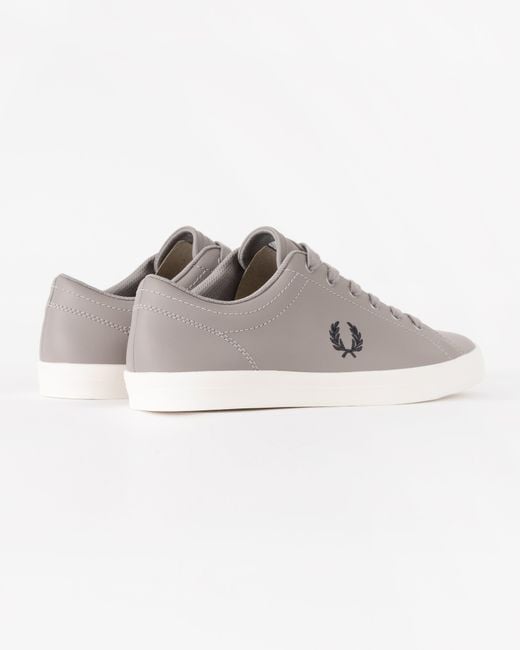 Fred Perry Gray Baseline Leather Trainers for men