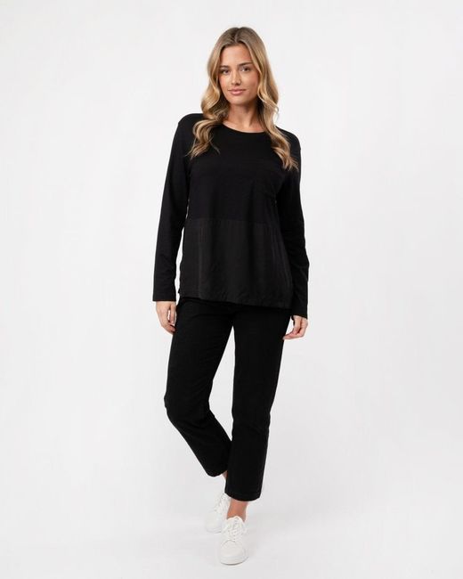 Woolrich Black Fluid Jersey Long Sleeve Tee