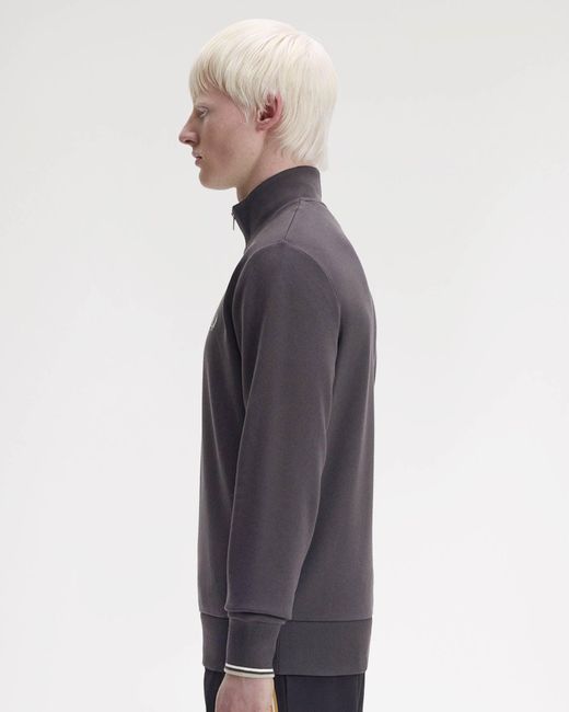 Fred Perry Blue Half Zip Sweatshirt for men