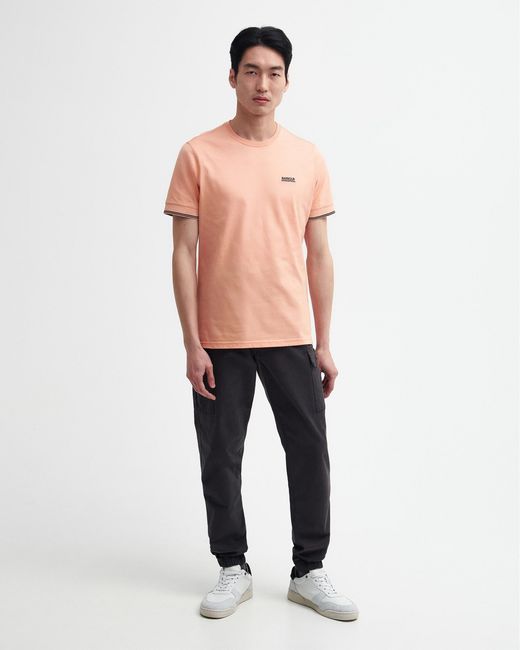 Barbour Pink Philip Tipped Cuff Tailored T-Shirt for men