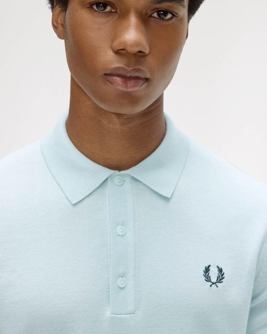 Fred Perry White Cotton Knitted Shirt for men