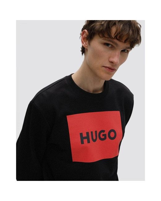 HUGO White Duragol222 Large Label Logo Sweatshirt Nos for men