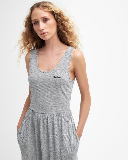Barbour Gray Woodford Midi Dress