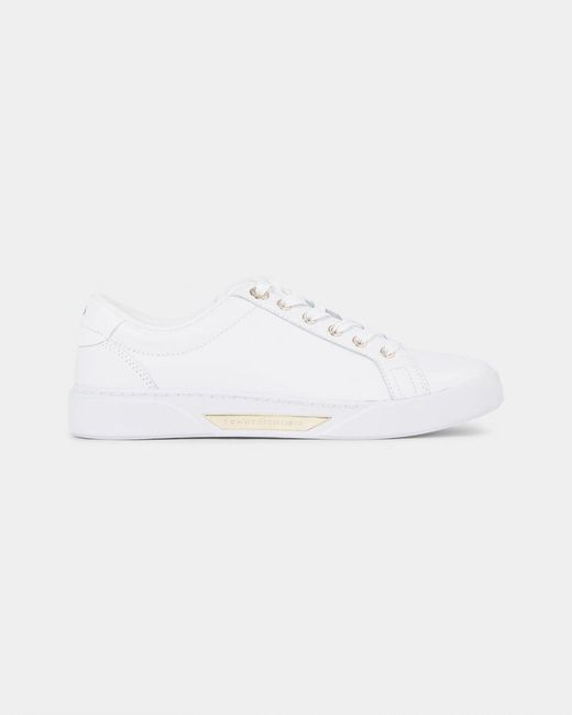 Tommy Hilfiger White Golden Hw Court Sneakers