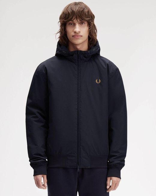 Fred Perry Blue Hooded Brentham Jacket for men