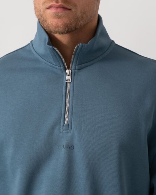 HUGO Blue Durty244 1/4 Zip Sweatshirt for men