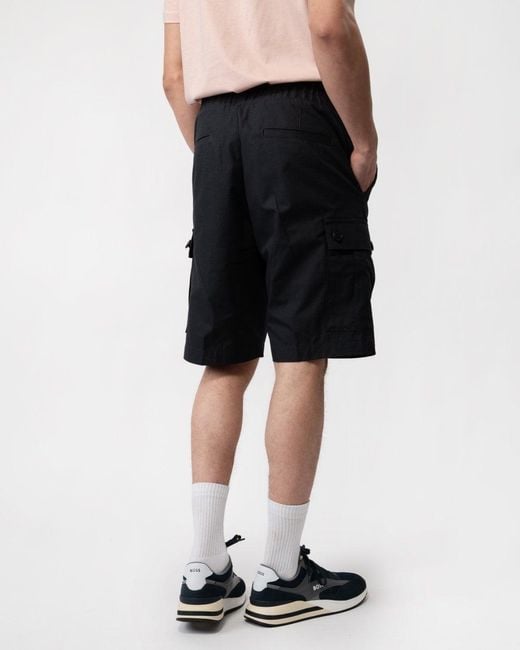 HUGO Black Garlio242 Cargo Shorts for men