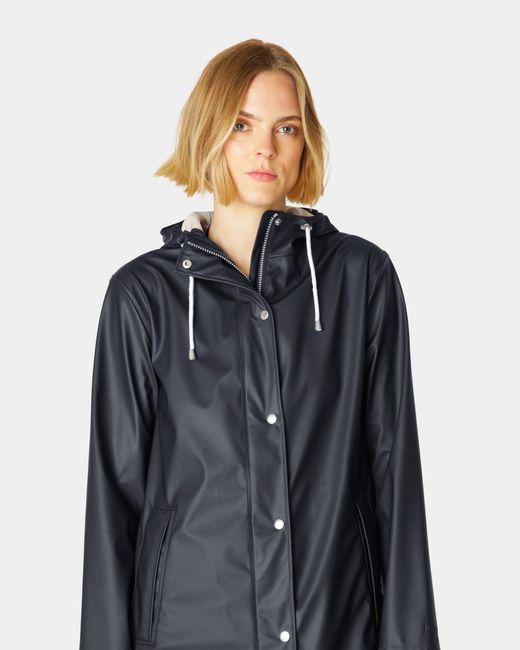 Ilse Jacobsen Blue Rain Short Rubberised Raincoat