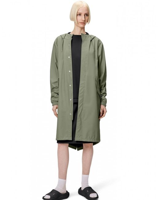 Rains Green Fishtail Parka