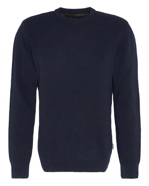 Barbour Blue Holden Crew Neck Knitted Sweater , Size: L for men