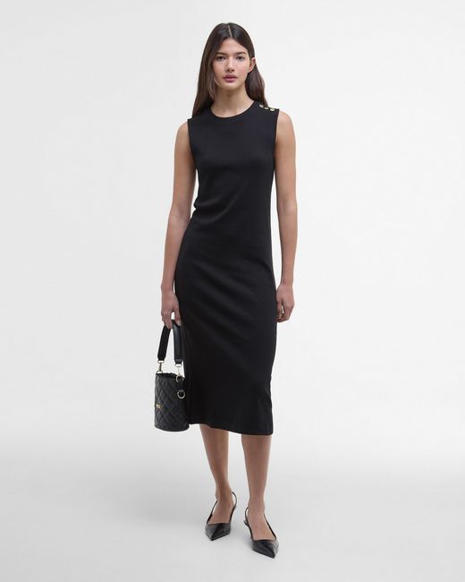 Barbour Black Hadfield Midi Dress