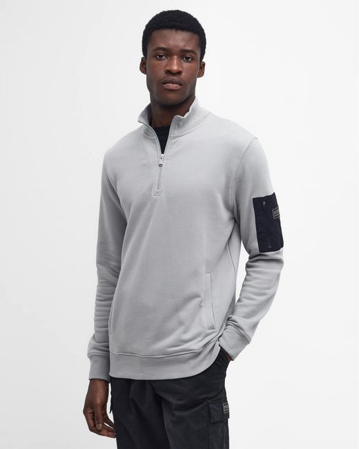 Barbour Gray Alloy Half-zip Sweatshirt for men