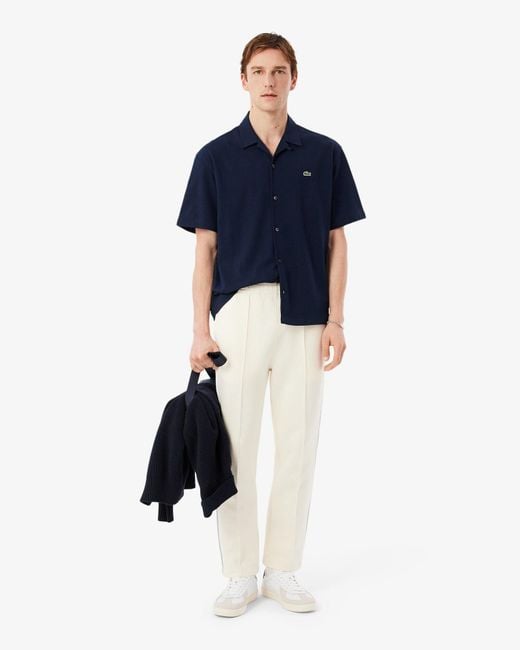 Lacoste Blue Relaxed Fit Short Sleeved Piqué Shirt for men