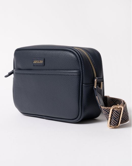 Joules Blue Trent Faux Leather Crossbody Bag