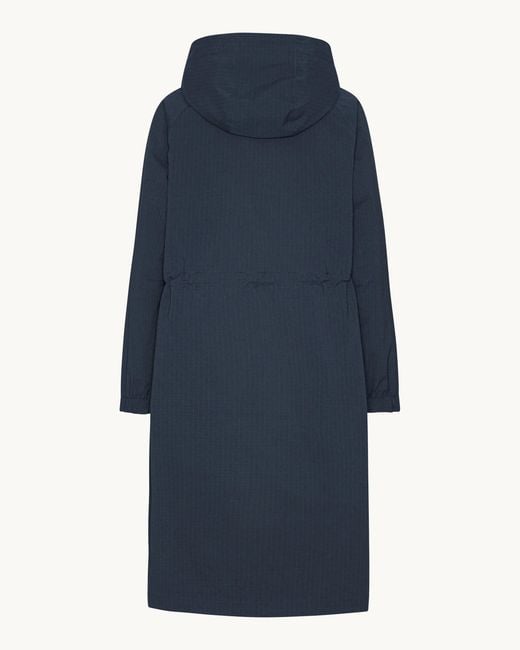 Ilse Jacobsen Blue Thermal Long Parka Raincoat