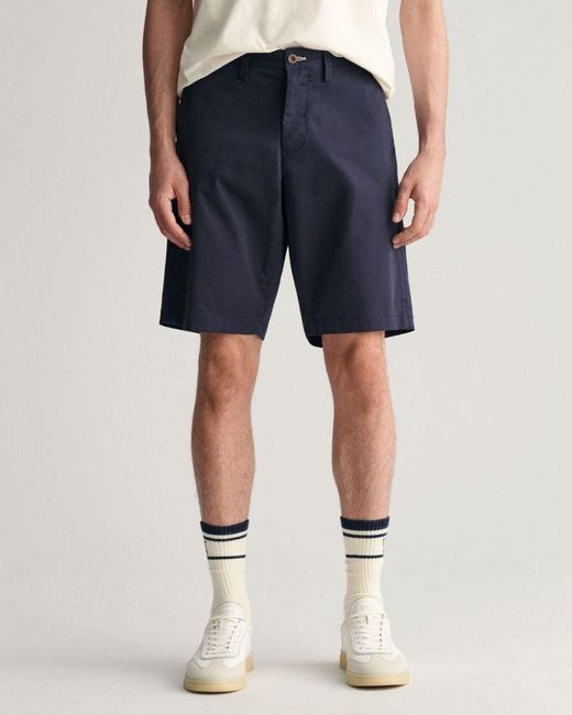 Gant Blue Relaxed Twill Shorts for men