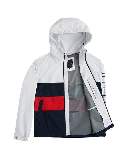 Tommy Hilfiger Colourblock White Hooded Jacket for men