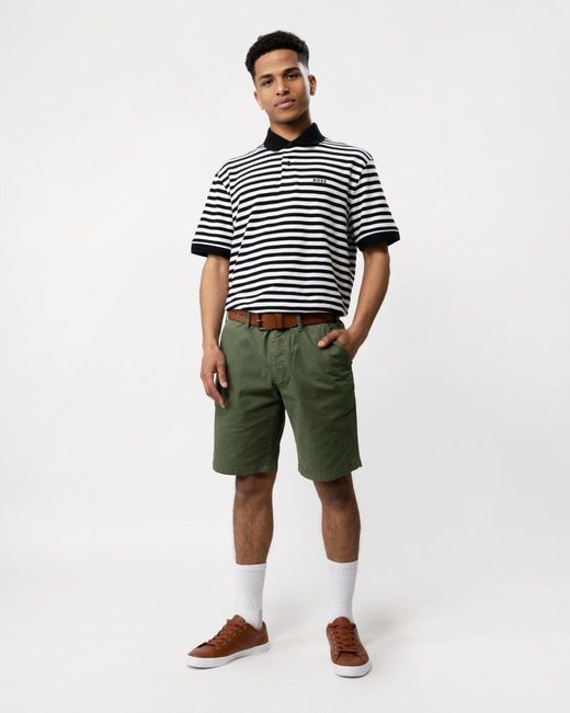 Paul Smith Green Cotton Twill Broad Stripe Zebra Shorts for men