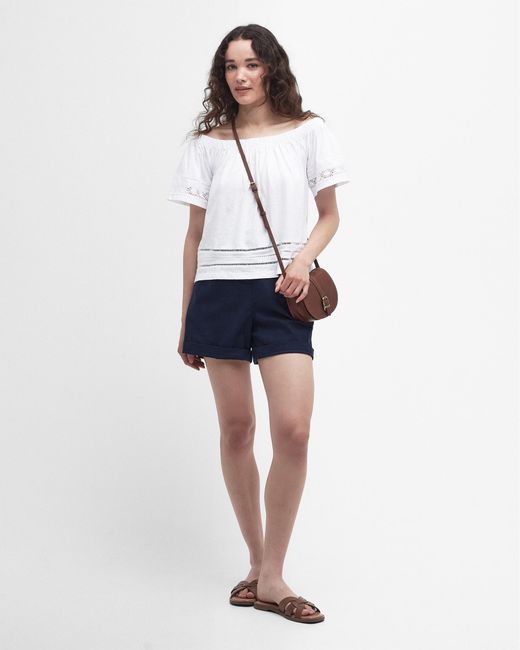 Barbour White Ralee Relaxed Top