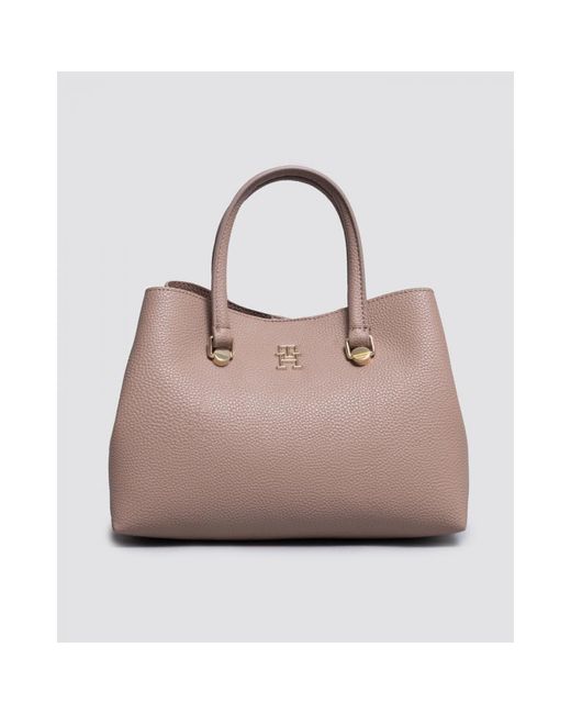 Tommy Hilfiger Th Emblem Small Satchel in Pink | Lyst