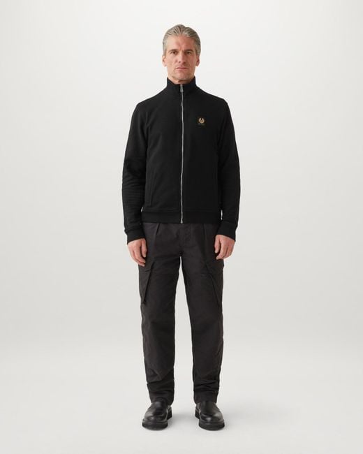 Belstaff Black Logo Full Zip Sweatshirt for men