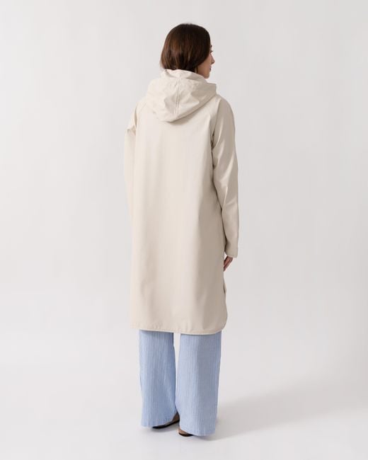 Ilse Jacobsen White Rain A-Line Rubberised Raincoat