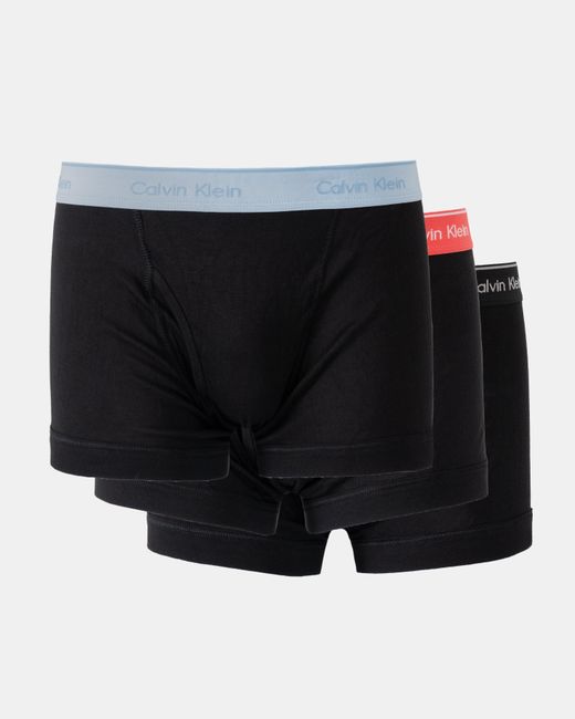 Calvin Klein Black 3-Pack 100% Cotton Trunks for men
