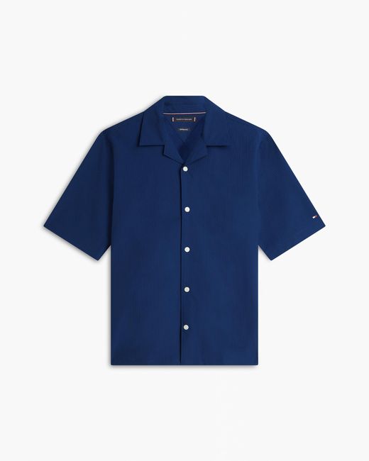 Tommy Hilfiger Blue Performance Seersucker Short Sleeve Shirt for men