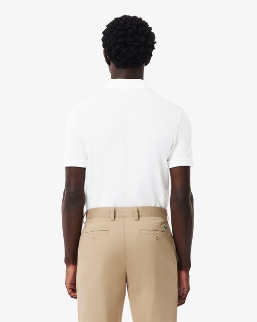 Lacoste White Original.12.12 Slim Fit Petit Piqué Cotton Polo Shirt for men