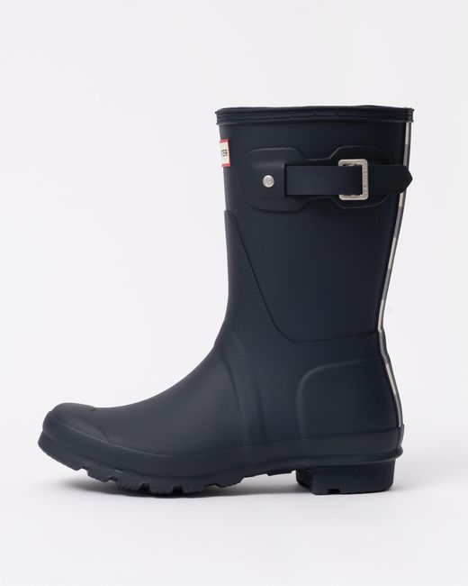 Hunter Blue Original Short Gingham Boot