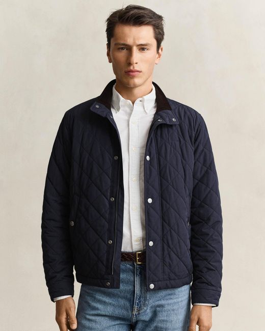 Gant Blue Quilted Jacket for men
