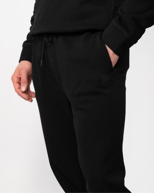 Boss Black Sestart Cotton-Terry Tracksuit Bottoms With Logo Patch Nos Size: L for men
