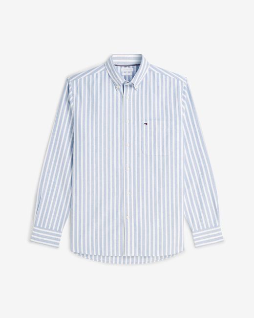 Tommy Hilfiger Blue Heritage Oxford Long Sleeve Striped Shirt for men