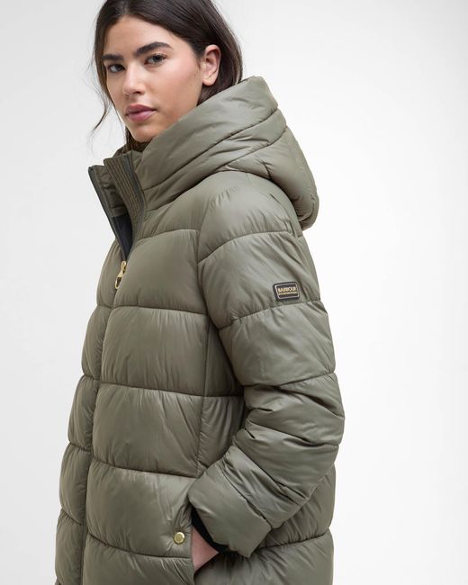 Barbour Gray Olivios Longline Puffer Jacket