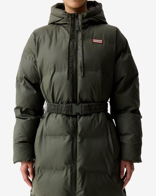 Hunter Black Hutchison Pu Coated Long Puffer Jacket