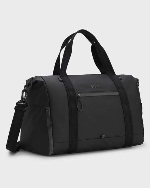 Boss Black Stenson Faux-Leather Holdall With Reflective Details for men