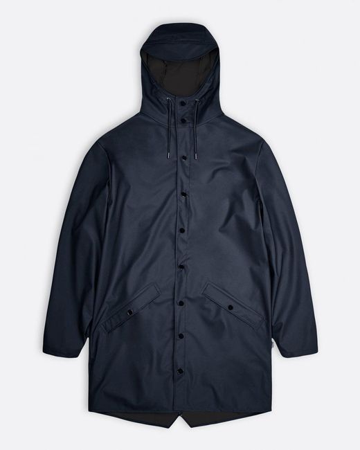 Rains Blue Long Jacket
