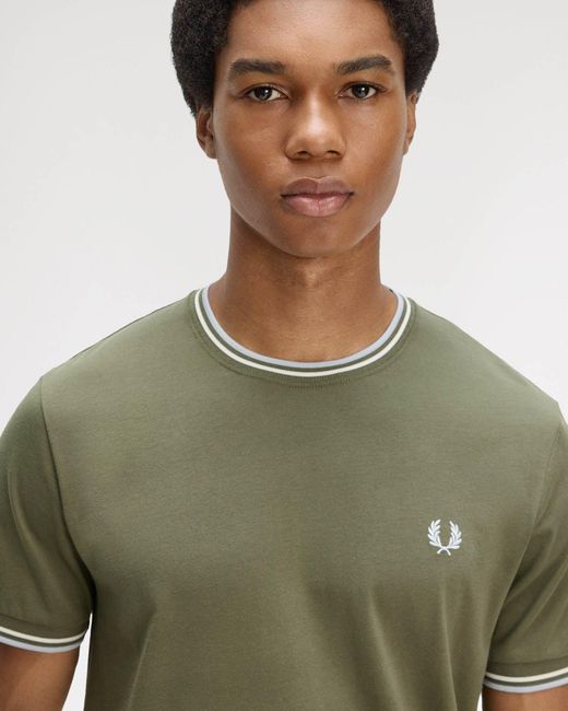 Fred Perry Green Twin Tipped T-Shirt for men
