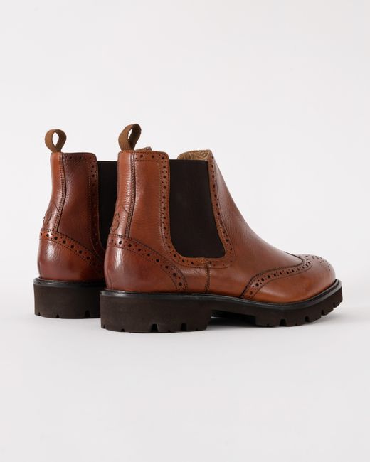 Oliver Sweeney Brown Harby Milled Leather Chelsea Boots for men