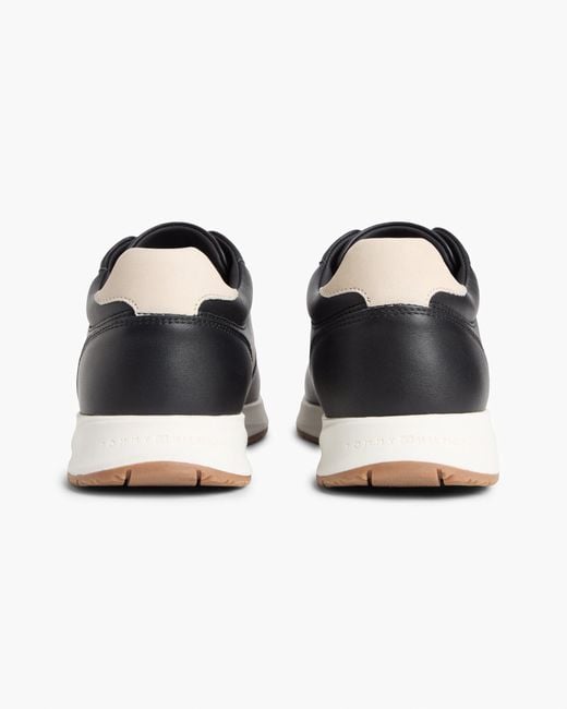 Tommy Hilfiger Black Newport Leather Trainers for men