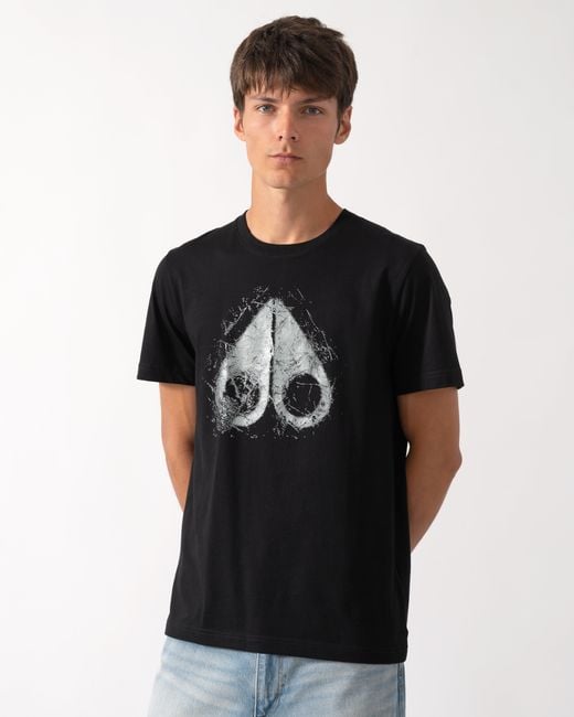 Moose Knuckles Black Icebreak Logo T-Shirt for men