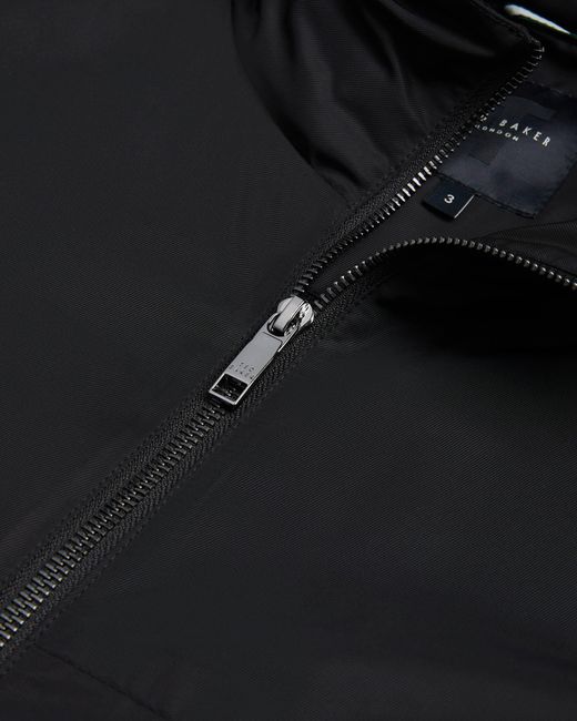 Ted Baker Black Basham Nylon Sateen Hooded Jacket for men