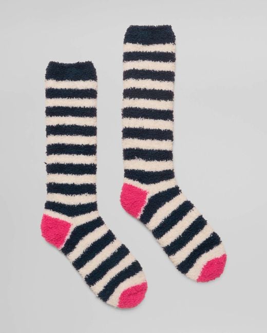 Joules White Fluffy Socks