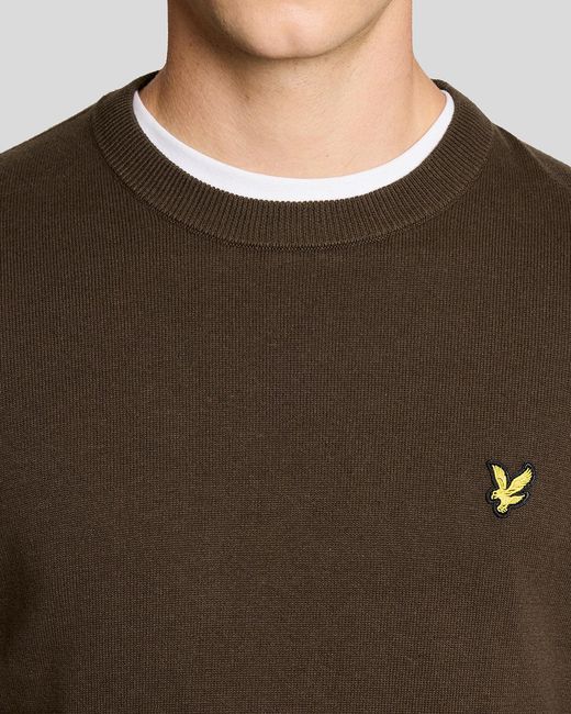 Lyle & Scott Brown Cotton Crew Neck Jumper for men